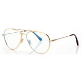 Tom Ford - Blue Block Pilot Shape - Pilot Optical Glasses - Gold - FT5800-B - Optical Glasses - Tom Ford Eyewear