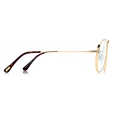 Tom Ford - Blue Block Pilot Shape  - Occhiali da Vista Pilota - Oro - FT5800-B - Occhiali da Vista - Tom Ford Eyewear