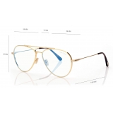 Tom Ford - Blue Block Pilot Shape  - Occhiali da Vista Pilota - Oro - FT5800-B - Occhiali da Vista - Tom Ford Eyewear