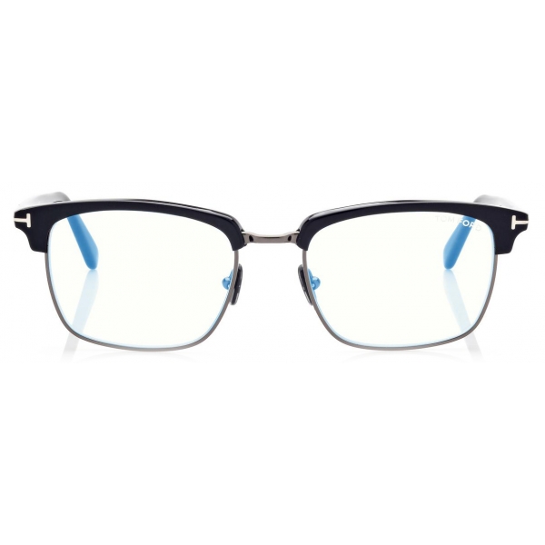 Tom Ford - Blue Block Square Shape - Square Optical Glasses - Black ...