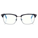 Tom Ford - Blue Block Square - Occhiali da Vista Squadrati - Nero - FT5801-B - Occhiali da Vista - Tom Ford Eyewear