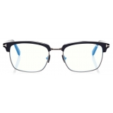 Tom Ford - Blue Block Square - Occhiali da Vista Squadrati - Nero - FT5801-B - Occhiali da Vista - Tom Ford Eyewear