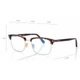Tom Ford - Blue Block - Occhiali da Vista Squadrati - Havana Scuro - FT5801-B - Occhiali da Vista - Tom Ford Eyewear