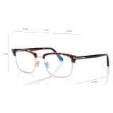 Tom Ford - Blue Block Square - Square Optical Glasses - Dark Havana - FT5801-B - Optical Glasses - Tom Ford Eyewear