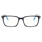 Tom Ford - Blue Block - Occhiali da Vista Squadrati - Nero - FT5802-B - Occhiali da Vista - Tom Ford Eyewear