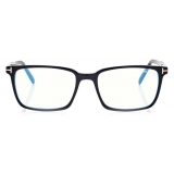 Tom Ford - Blue Block Square - Square Optical Glasses - Black - FT5802-B - Optical Glasses - Tom Ford Eyewear