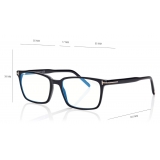 Tom Ford - Blue Block - Occhiali da Vista Squadrati - Nero - FT5802-B - Occhiali da Vista - Tom Ford Eyewear