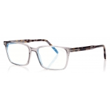 Tom Ford - Blue Block - Occhiali da Vista Squadrati - Grigio - FT5802-B - Occhiali da Vista - Tom Ford Eyewear