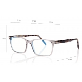 Tom Ford - Blue Block - Occhiali da Vista Squadrati - Grigio - FT5802-B - Occhiali da Vista - Tom Ford Eyewear