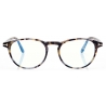 Tom Ford - Blue Block - Round Optical Glasses - Light Havana - FT5803-B - Optical Glasses - Tom Ford Eyewear