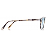 Tom Ford - Blue Block - Round Optical Glasses - Light Havana - FT5803-B - Optical Glasses - Tom Ford Eyewear
