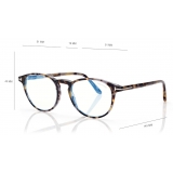 Tom Ford - Blue Block - Round Optical Glasses - Light Havana - FT5803-B - Optical Glasses - Tom Ford Eyewear
