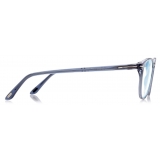 Tom Ford - Blue Block Round - Occhiali da Vista Rotondi - Blu - FT5803-B - Occhiali da Vista - Tom Ford Eyewear