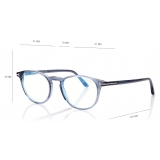 Tom Ford - Blue Block Round - Occhiali da Vista Rotondi - Blu - FT5803-B - Occhiali da Vista - Tom Ford Eyewear