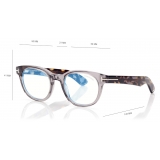 Tom Ford - Blue Block Round - Occhiali da Vista Rotondi - Grigio - FT5807-B - Occhiali da Vista - Tom Ford Eyewear