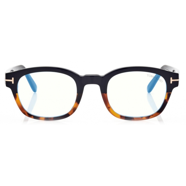 Tom Ford - Blue Block - Occhiali da Vista Squadrati - Nero Marrone - FT5808-B - Occhiali da Vista - Tom Ford Eyewear