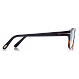 Tom Ford - Blue Block - Occhiali da Vista Squadrati - Nero Marrone - FT5808-B - Occhiali da Vista - Tom Ford Eyewear