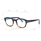 Tom Ford - Blue Block - Occhiali da Vista Squadrati - Nero Marrone - FT5808-B - Occhiali da Vista - Tom Ford Eyewear