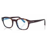 Tom Ford - Blue Block Soft - Occhiali da Vista Squadrati - Havana Scuro - FT5808-B - Occhiali da Vista - Tom Ford Eyewear