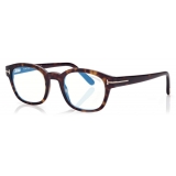 Tom Ford - Blue Block Soft - Square Optical Glasses - Dark Havana - FT5808-B - Optical Glasses - Tom Ford Eyewear