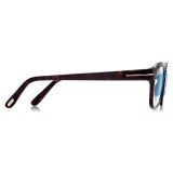 Tom Ford - Blue Block Soft - Occhiali da Vista Squadrati - Havana Scuro - FT5808-B - Occhiali da Vista - Tom Ford Eyewear