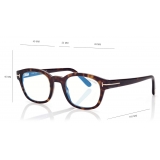 Tom Ford - Blue Block Soft - Occhiali da Vista Squadrati - Havana Scuro - FT5808-B - Occhiali da Vista - Tom Ford Eyewear