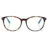 Tom Ford - Blue Block Soft - Occhiali da Vista Cat Eye - Havana Scuro - FT5810-B - Occhiali da Vista - Tom Ford Eyewear