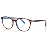Tom Ford - Blue Block Soft - Occhiali da Vista Cat Eye - Havana Scuro - FT5810-B - Occhiali da Vista - Tom Ford Eyewear