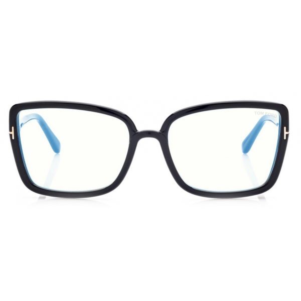 Tom Ford - Blue Block Butterfly - Occhiali da Vista a Farfalla - Nero - FT5813-B - Occhiali da Vista - Tom Ford Eyewear
