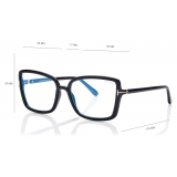 Tom Ford - Blue Block Butterfly - Butterfly Optical Glasses - Black - FT5813-B - Optical Glasses - Tom Ford Eyewear