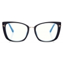 Tom Ford - Blue Block Cat eye- Occhiali da Vista Cat Eye - Nero - FT5816-B - Occhiali da Vista - Tom Ford Eyewear