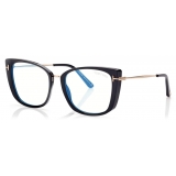 Tom Ford - Blue Block Cat eye- Occhiali da Vista Cat Eye - Nero - FT5816-B - Occhiali da Vista - Tom Ford Eyewear