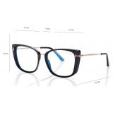 Tom Ford - Blue Block Cat eye- Occhiali da Vista Cat Eye - Nero - FT5816-B - Occhiali da Vista - Tom Ford Eyewear