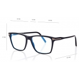 Tom Ford - Blue Block Square - Occhiali da Vista Squadrati - Nero - FT5817-B - Occhiali da Vista - Tom Ford Eyewear