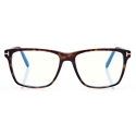 Tom Ford - Blue Block Square - Square Optical Glasses - Dark Havana - FT5817-B - Optical Glasses - Tom Ford Eyewear