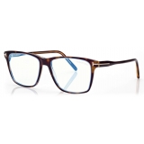 Tom Ford - Blue Block Square - Square Optical Glasses - Light Havana - FT5817-B - Optical Glasses - Tom Ford Eyewear