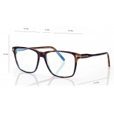 Tom Ford - Blue Block Square - Square Optical Glasses - Light Havana - FT5817-B - Optical Glasses - Tom Ford Eyewear