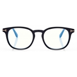 Tom Ford - Blue Block Round Optical Glasses - Round Optical Glasses - Black - FT5819-B - Optical Glasses - Tom Ford Eyewear