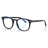 Tom Ford - Blue Block Round Optical Glasses - Round Optical Glasses - Black - FT5819-B - Optical Glasses - Tom Ford Eyewear