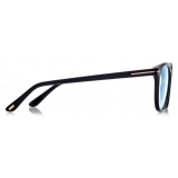 Tom Ford - Blue Block Round Optical Glasses - Round Optical Glasses - Black - FT5819-B - Optical Glasses - Tom Ford Eyewear