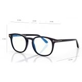Tom Ford - Blue Block Round  - Occhiali da Vista Rotondi - Nero - FT5819-B - Occhiali da Vista - Tom Ford Eyewear