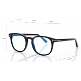 Tom Ford - Blue Block Round Optical Glasses - Round Optical Glasses - Black - FT5819-B - Optical Glasses - Tom Ford Eyewear