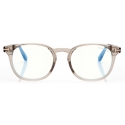 Tom Ford - Blue Block - Round Optical Glasses - Shiny Beige - FT5819-B - Optical Glasses - Tom Ford Eyewear