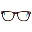 Tom Ford - Blue Block - Occhiali da Vista Squadrati - Havana Scuro - FT5820-B - Occhiali da Vista - Tom Ford Eyewear