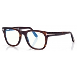 Tom Ford - Blue Block - Occhiali da Vista Squadrati - Havana Scuro - FT5820-B - Occhiali da Vista - Tom Ford Eyewear