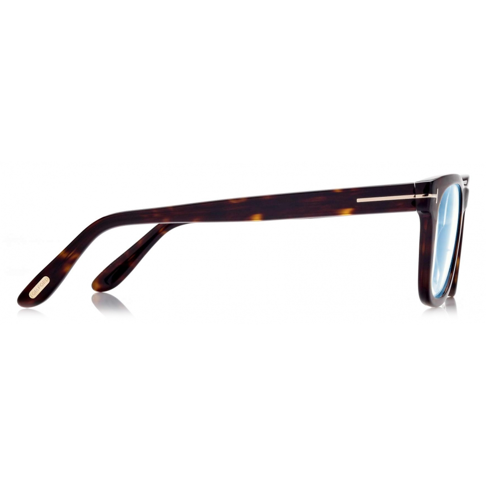 Tom Ford - Blue Block - Square Optical Glasses - Dark Havana - FT5820-B ...