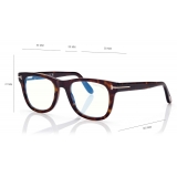 Tom Ford - Blue Block - Occhiali da Vista Squadrati - Havana Scuro - FT5820-B - Occhiali da Vista - Tom Ford Eyewear