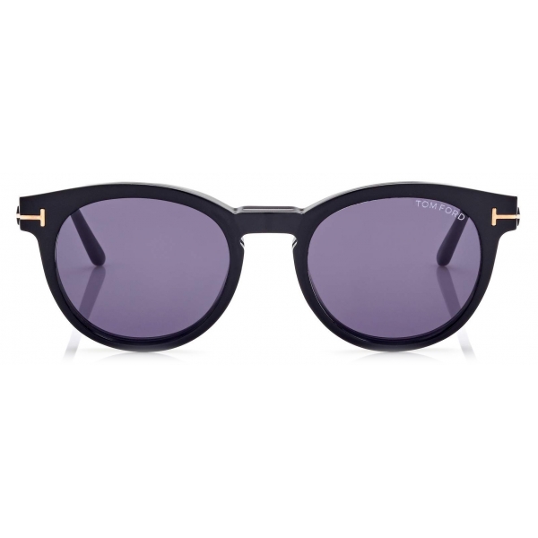 Tom Ford - Blue Block Round Opticals Clip on Sun Optical Glasses - - Black - FT5823-HB - Optical Glasses - Tom Ford Eyewear