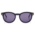 Tom Ford - Blue Block  - Occhiali da Vista Rotondi con clip - Nero - FT5823-HB - Occhiali da Vista - Tom Ford Eyewear