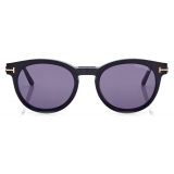 Tom Ford - Blue Block  - Occhiali da Vista Rotondi con clip - Nero - FT5823-HB - Occhiali da Vista - Tom Ford Eyewear